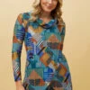 WHISPER ABSTRACT PRINT CROSSOVER TOP -Femme Connection Sales 94f4a3753a93fc72468fb00f6147f808