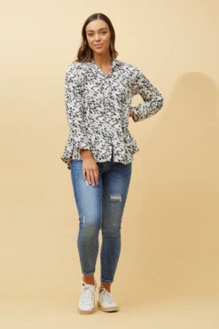 LILIANA ANIMAL PRINT TIERED TOP