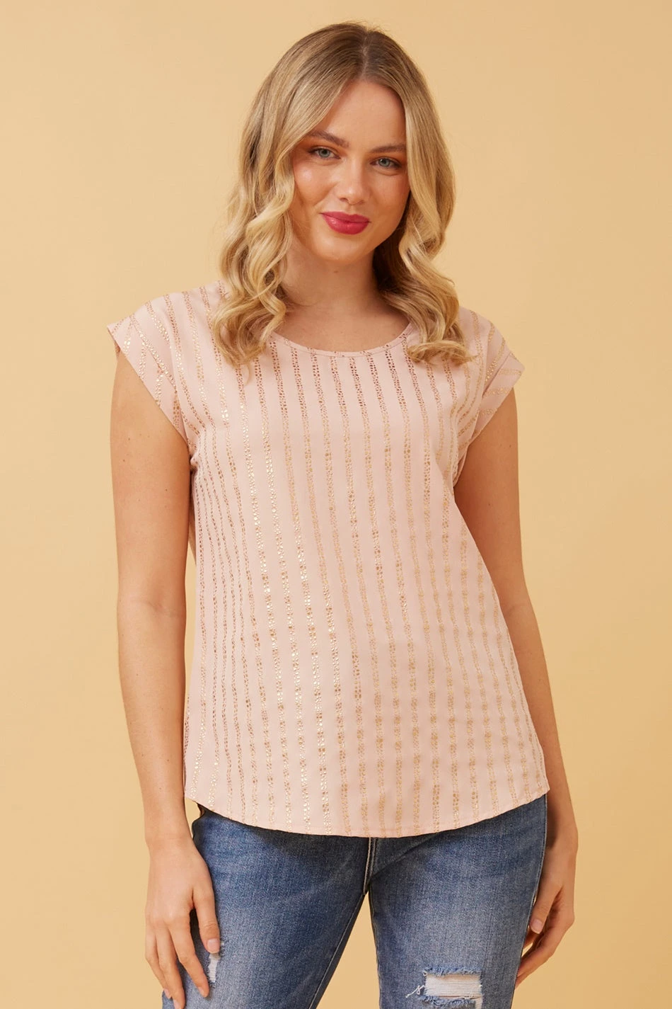 SHELLY FOIL PRINT SHELL TOP 5 SHELLY FOIL PRINT SHELL TOP - Image 3