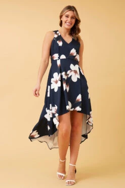 DIVA HI LOW FLORAL DRESS -Femme Connection Sales 965faf4f9237b28b04554598a321f399