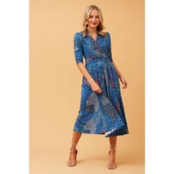 Stella GRACE PEACOCK PRINT MIDI DRESS -Femme Connection Sales 9741dca9f9c38cf7be54c4221863572b