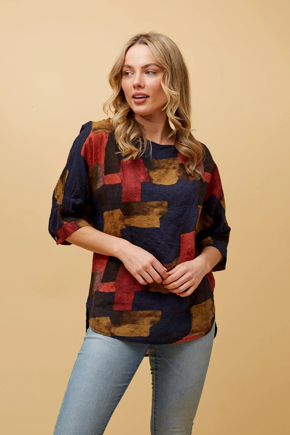 TARA ABSTRACT PRINT HI LOW HEM TOP 9 TARA ABSTRACT PRINT HI LOW HEM TOP - Image 7