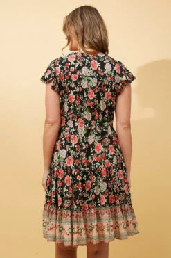 CHLOE FLORAL SHORT DRESS -Femme Connection Sales 97d0dbe1f3c37738821d17a62becdc39