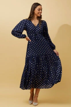 CRYSTELLE TEARDROP FOIL PRINT MAXI DRESS -Femme Connection Sales 97d23053a4a078e92569e44cffbcdad9