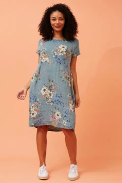 MESSINA FLORAL LINEN DRESS -Femme Connection Sales 9841b7dddded88f93e970b5551988666