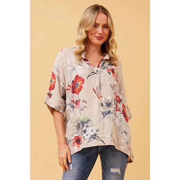 MATTEA FLORAL LINEN TOP 9 MATTEA FLORAL LINEN TOP - Image 7