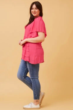 COLLETTE FRILL NECK TOP -Femme Connection Sales 9a2b6e97eadab55e4b02a446420401a9