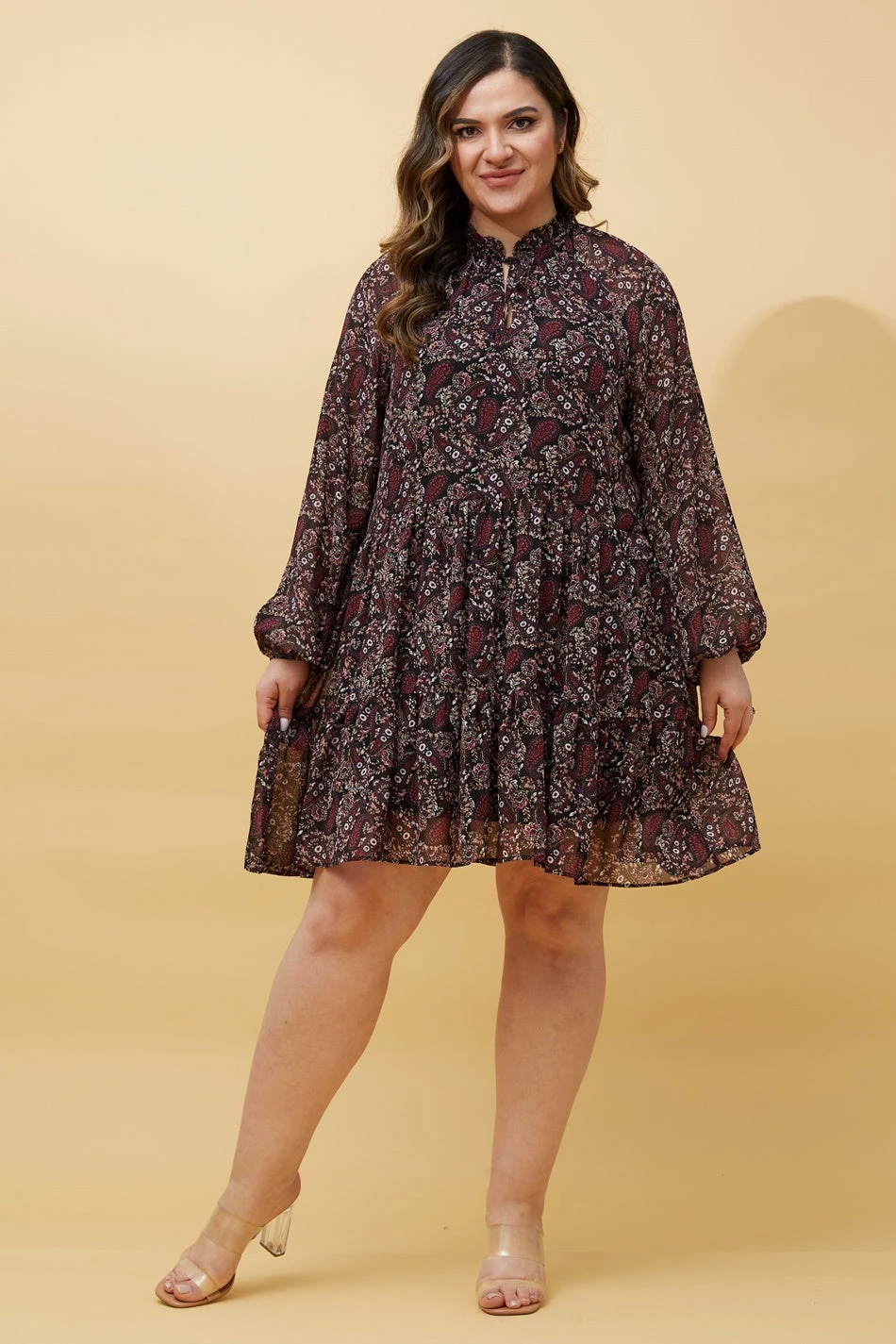 CALVIN BALLOON SLEEVE FLORAL SHORT DRESS 7 CALVIN BALLOON SLEEVE FLORAL SHORT DRESS - Image 5