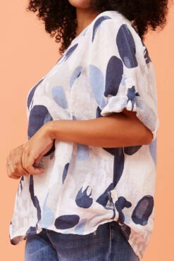 CARMELLA ABSTRACT PRINT LINEN TOP -Femme Connection Sales 9d11586c1baa3c70057a3b057a3ede37