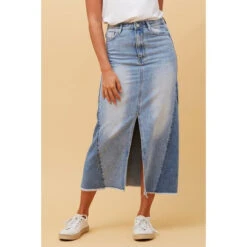 LIZBETH DENIM MIDI SKIRT -Femme Connection Sales 9deb552e46632f16754960c1ae3c9ddd