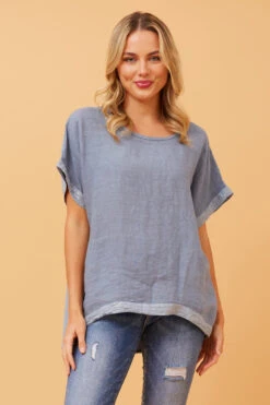 SOULA SEQUIN LINEN TOP -Femme Connection Sales 9e31fb6185c694103591ec24cdc44172
