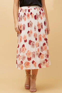 REESE FLORAL PLEATED MIDI SKIRT -Femme Connection Sales a0043a4958b267ade250507e4f0fb115