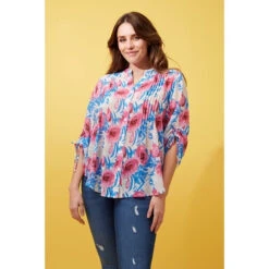 FLORAL PLEATED BLOUSE -Femme Connection Sales a00676f0c40e300fcf43f60c93c091ab