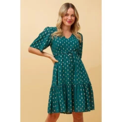 DIAMOND TEARDROP FOIL PRINT SHORT DRESS -Femme Connection Sales a0199ec47054af10ac2548671e1b2663