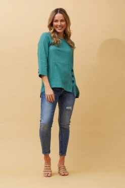 BUTTON DETAIL LINEN TOP -Femme Connection Sales a041d968c6267b9b6c3deab4af0a53cf