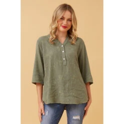KAI FLORAL EMBROIDERY DETAIL TOP -Femme Connection Sales a09267857ddfa0296f7bb50ebbde9e89