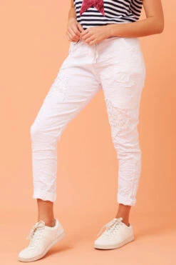 JANJA SEQUIN PATCHWORK PRINT JOGGERS -Femme Connection Sales a095e363fe5c32eb473d0b487fd2fd50