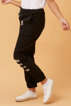 AIDA SEQUIN PATCH JOGGERS 27 AIDA SEQUIN PATCH JOGGERS -Femme Connection Sales a0d201b95c224416b39158a060f0fc16