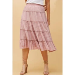 LUCIENE LACE TIERED MIDI SKIRT -Femme Connection Sales a0e91397c618dbf8e4e0fd462b0194b2