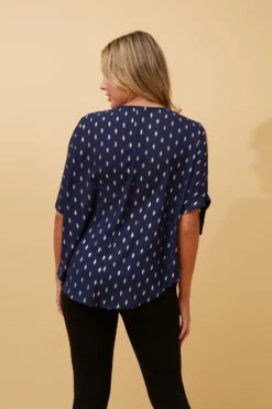 COLD SHOULDER FOIL PRINT BLOUSE -Femme Connection Sales a1580b0e659f107855d4936e02abfd65