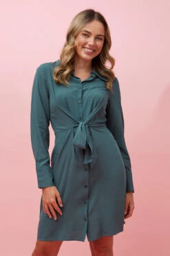 INESHA BOW FRONT SHIRT DRESS -Femme Connection Sales a1eb50f8b85bc6b5e16dc2a8b49ceec7