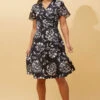 SILVANIA FLORAL WRAP SHORT DRESS -Femme Connection Sales a2c58462edcf0acff5434e6b13f7cc5d