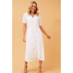 EMIKO BUTTON FRONT LINEN DRESS -Femme Connection Sales a409566c1b4bf3b8110028ff8665f982