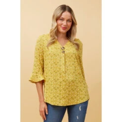 RUE DITSY FLORAL BUTTON DETAIL TOP -Femme Connection Sales a4211fb3f0afb7e033abc709dc1192bd