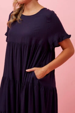 KELLY TIERED LINEN SHORT DRESS -Femme Connection Sales a5fd75b880da923e40a69d3792aa2dce