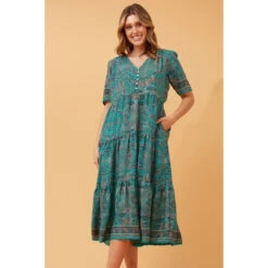 KYAH SATIN BOHO MIDI DRESS -Femme Connection Sales a6ed4d857226bdf8129016c83f263e44