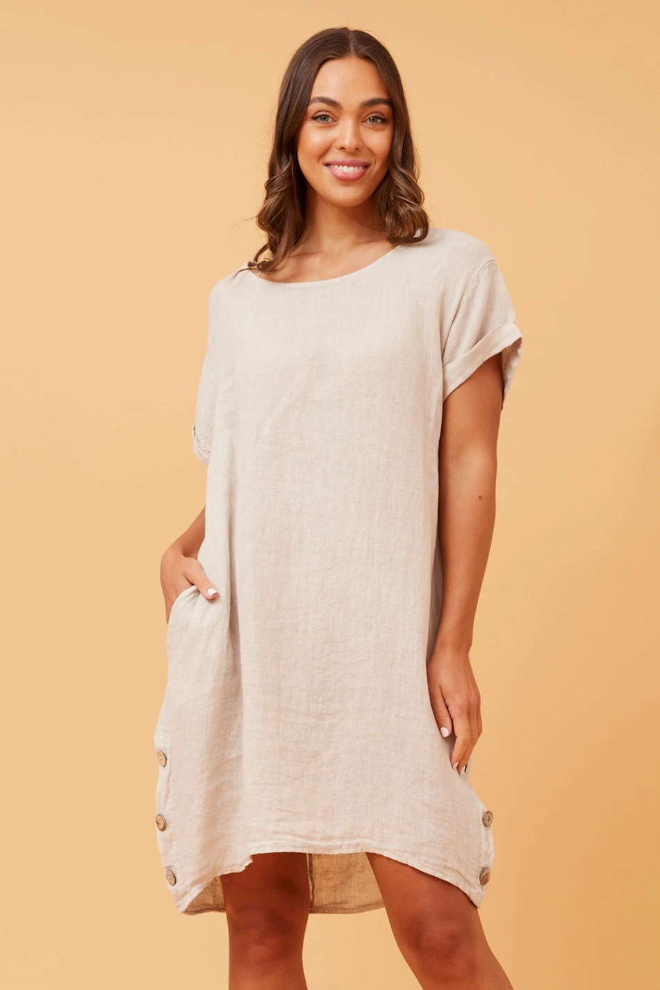 DONATELLA LINEN SHORT DRESS 17 DONATELLA LINEN SHORT DRESS - Image 15
