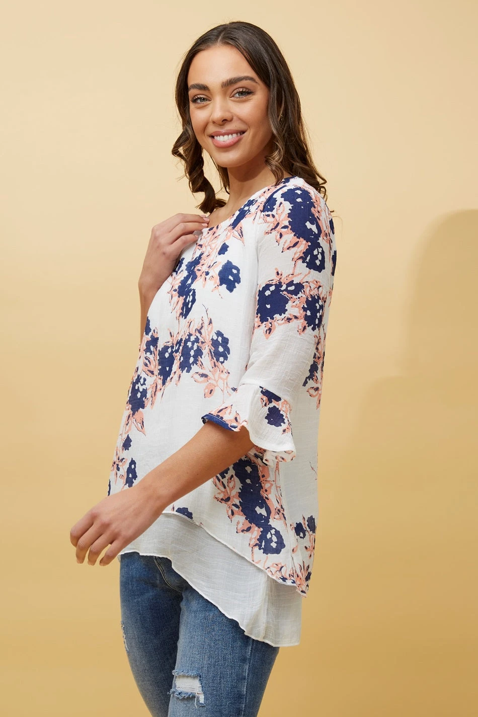 RUMI DOUBLE LAYER FLORAL TUNIC TOP 7 RUMI DOUBLE LAYER FLORAL TUNIC TOP - Image 5