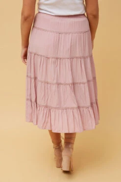 LUCIENE LACE TIERED MIDI SKIRT -Femme Connection Sales a9fc77cd19ff734becc967867ab6a086