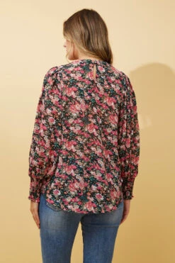 CLASSIC FLORAL BALLOON SLEEVE BLOUSE -Femme Connection Sales aa5ee137754f7ad6b2c8814b9eb2da40