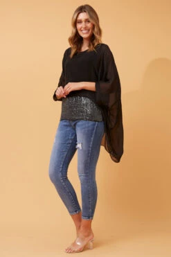 ARGLE SEQUIN DETAIL DOUBLE LAYER TOP -Femme Connection Sales abd65adca011c653d5eaba3af138c267