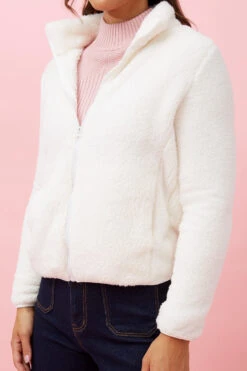 LYN ZIP FRONT FAUX FUR JACKET -Femme Connection Sales abf639ad420f71110d8606c928082d6c