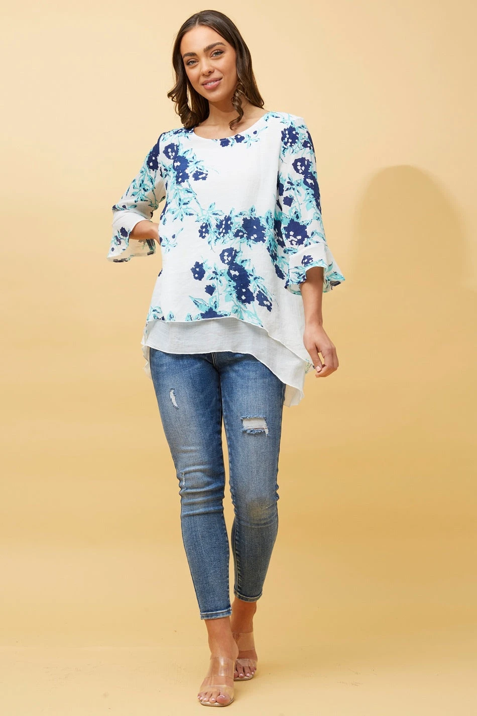 RUMI DOUBLE LAYER FLORAL TUNIC TOP 11 RUMI DOUBLE LAYER FLORAL TUNIC TOP - Image 9