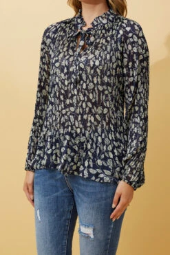 PETA MICRO PLEAT FLORAL BLOUSE -Femme Connection Sales ad00410c1dd5af56d6de1492ae7c6117