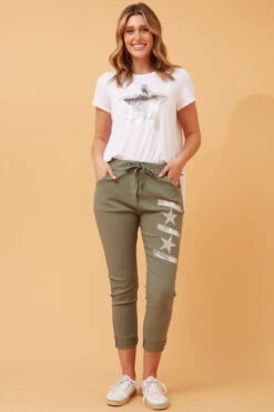 JANJA SEQUIN STAR PRINT JOGGERS -Femme Connection Sales adce9a6fd6bf6223b797ec655aef9738