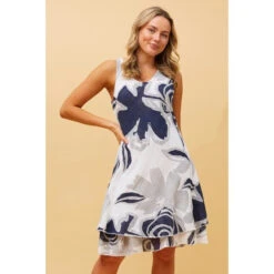 NICOLE SLEEVELESS FLORAL SHORT DRESS -Femme Connection Sales ae5cc4175aa7fa12511f09f7ff22bc43