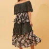 SAMARA TIERED PLEATED FLORAL DRESS -Femme Connection Sales aed8efba2bd2a3366aaab7a76cfae185