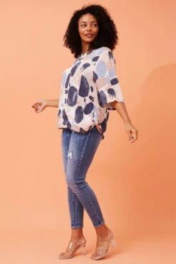CARMELLA ABSTRACT PRINT LINEN TOP -Femme Connection Sales af967fb5be1f97919f6ca4d48561b012