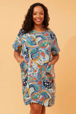 VINE ABSTRACT PRINT SHIFT DRESS -Femme Connection Sales b08aa897717225b9c4a41951a6a681f5