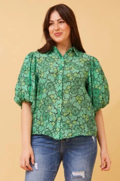WILKIE PUFF SLEEVE FLORAL SHIRT -Femme Connection Sales b21d0469a75b281c49ec487b481e02a4