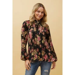 PETA FLORAL PLEATED BLOUSE -Femme Connection Sales b2266ba467a658a01dc8f3686f90f071