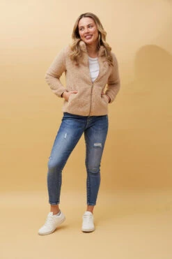LYN ZIP FRONT FAUX FUR JACKET -Femme Connection Sales b2c6e1bb36d841640c9aa3475aa370dc