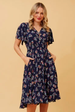 SANDY FLORAL SHORT DRESS -Femme Connection Sales b2e41524be00e0b840f0f1c741091f8b
