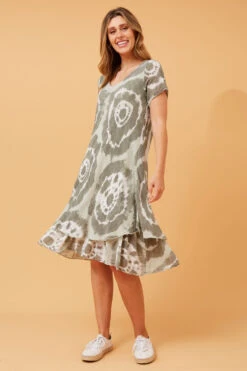 ELECTRA DOUBLE LAYER PRINTED DRESS -Femme Connection Sales b3f376dec03aa62a2ddebd45cb985c0e