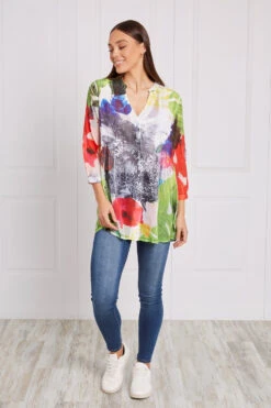 FLORAL PLEATED TUNIC TOP -Femme Connection Sales b4148be93cb4353ec33bd286cfa693df