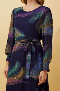 PRISCILLA FEATHER PRINT DRESS -Femme Connection Sales b45c0a2b42953165c6d8a9f6d1e986c0